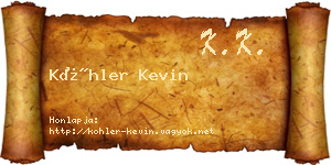 Köhler Kevin névjegykártya