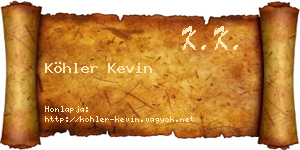 Köhler Kevin névjegykártya