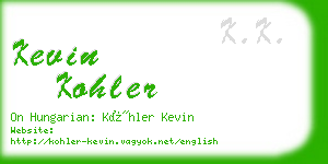 kevin kohler business card